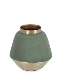 Bizzotto Coprivasi>BOTTIGLIA DECORATIVA SAAD VERDE GOLD H8