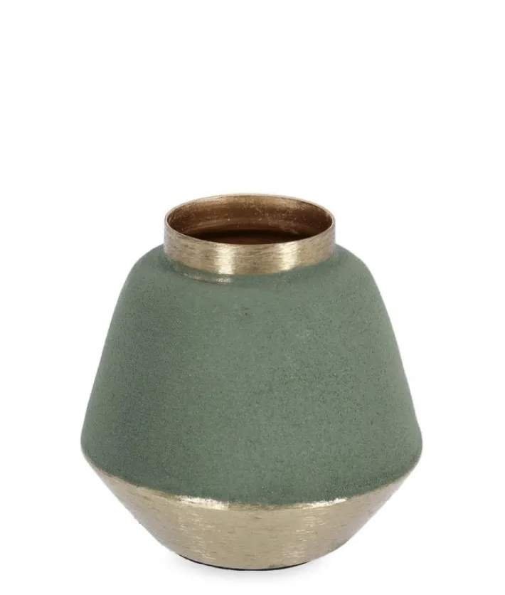 Bizzotto Coprivasi>BOTTIGLIA DECORATIVA SAAD VERDE GOLD H8