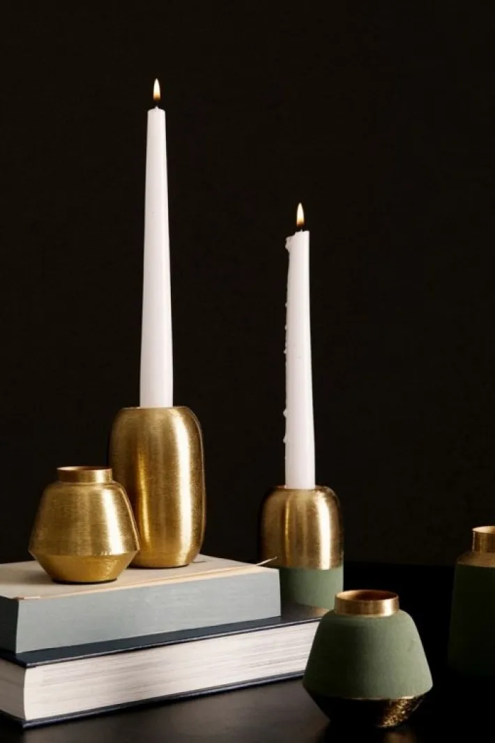 Bizzotto Coprivasi>BOTTIGLIA DECORATIVA SAAD VERDE GOLD H8