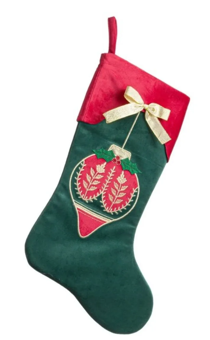 Bizzotto Oggettistica>CALZA FESTIVE ROSSO-VERDE 45X28