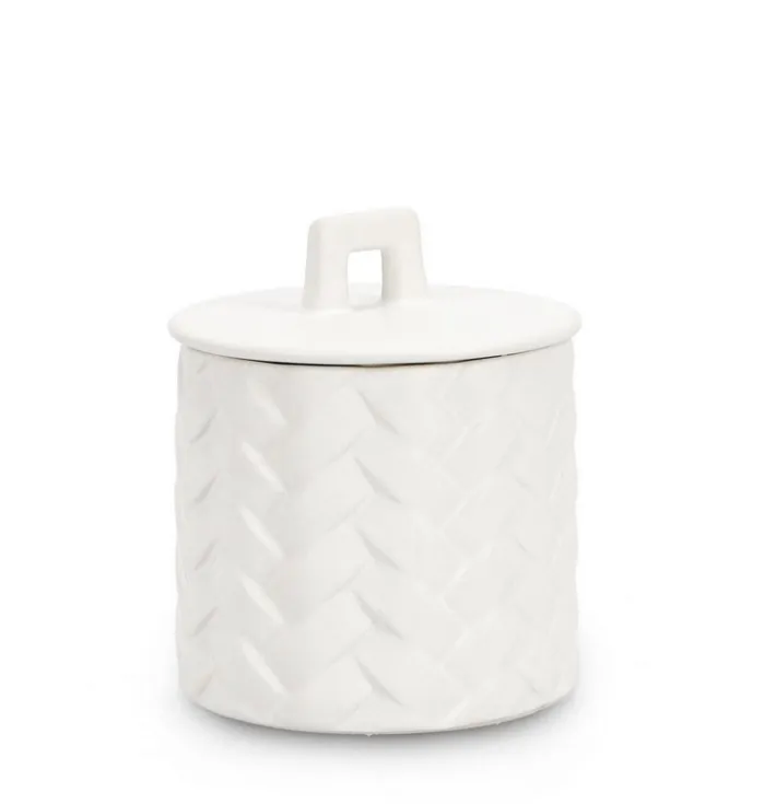 Bizzotto Candele>CANDELA C-COPERCHIO TWINE BIANCO Ø9,5
