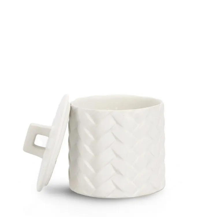 Bizzotto Candele>CANDELA C-COPERCHIO TWINE BIANCO Ø9,5