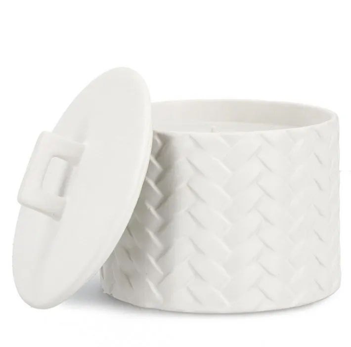 Bizzotto Candele>CANDELA C-COPERCHIO TWINE BIANCO Ø14,5