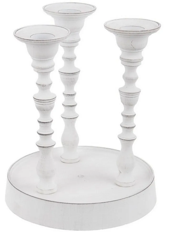 Bizzotto Portacandele>CANDELABRO KYLIE 3F BIANCO C-BASE H18
