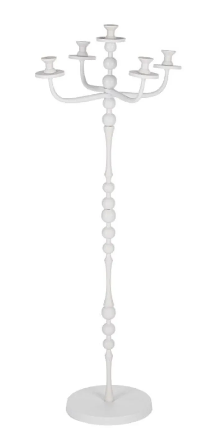 Bizzotto Portacandele>CANDELABRO RIDHI 5FUOCHI BIANCO H123