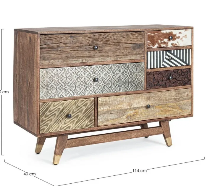 Bizzotto Comò E Cassettiere>CASSETTIERA IN LEGNO - DHAVAL
