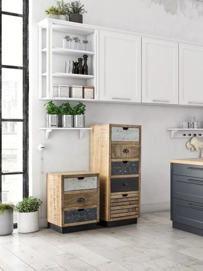 Bizzotto Comò E Cassettiere>CASSETTIERA IN LEGNO - TUDOR