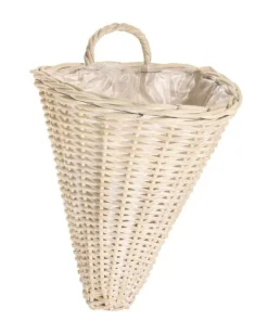 Bizzotto Ceste Decorative>CESTA 1M RANDY CONO SBIANCATO H38