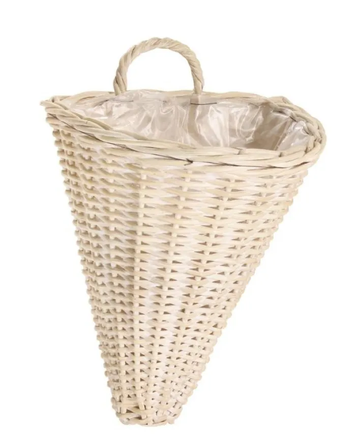 Bizzotto Ceste Decorative>CESTA 1M RANDY CONO SBIANCATO H38