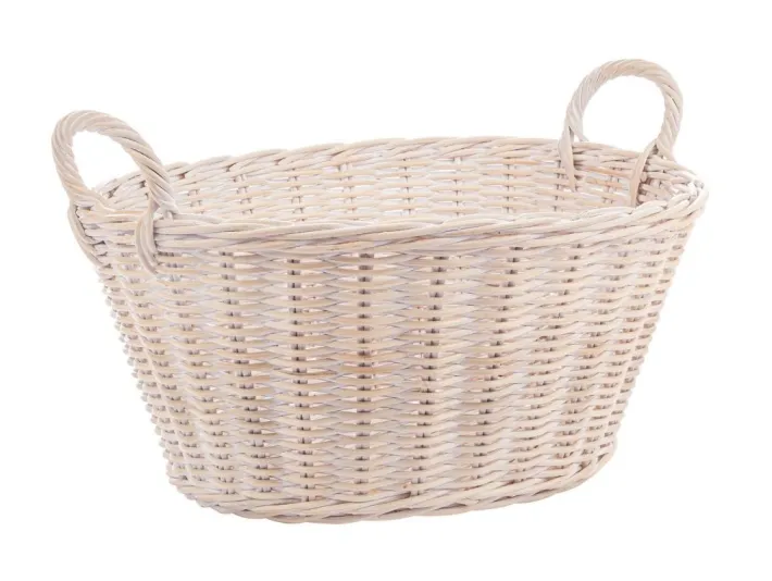 Bizzotto Ceste Decorative>CESTO 2M NARRA OVALE SBIANCATO