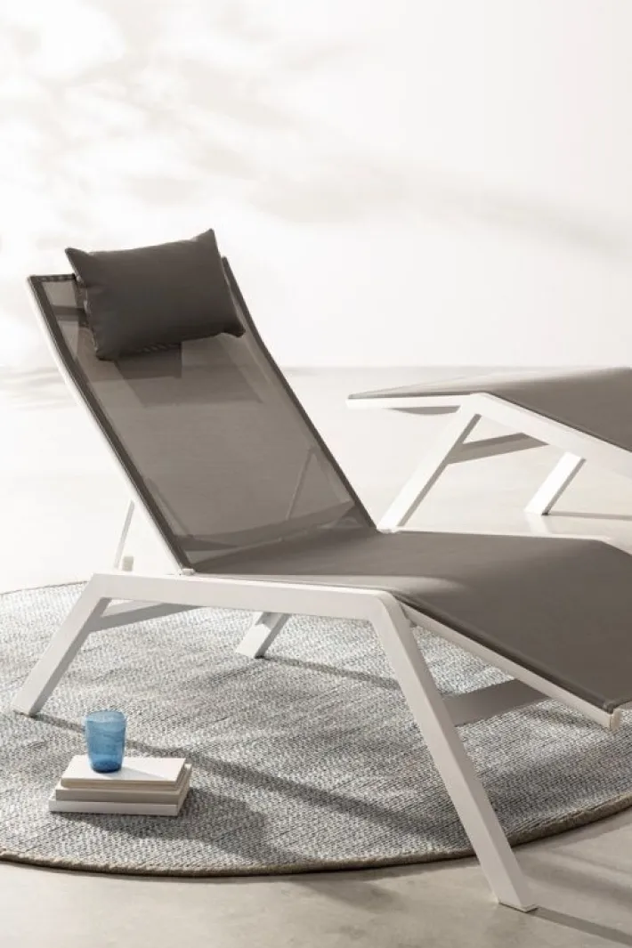 Bizzotto Lettini, Sdraio E Chaise Longue>CHAISE LONGUE IN ALLUMINIO BIANCO JX11 - KRION