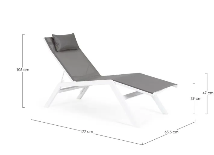 Bizzotto Lettini, Sdraio E Chaise Longue>CHAISE LONGUE IN ALLUMINIO BIANCO JX11 - KRION