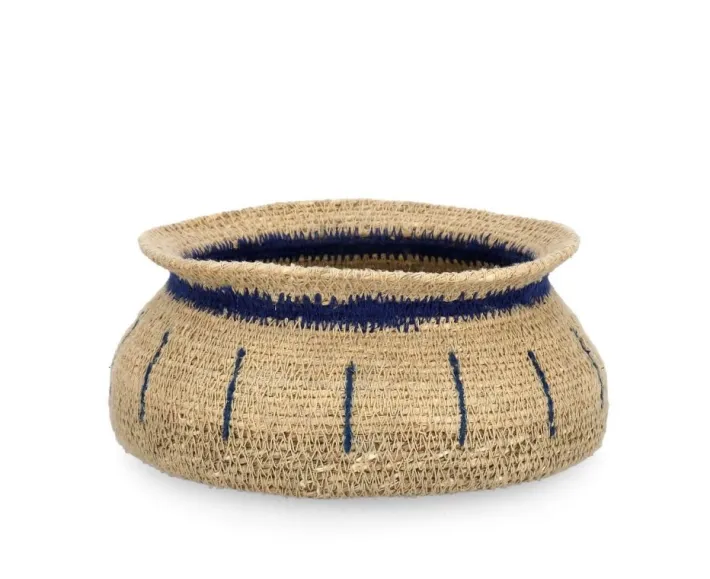 Bizzotto Ceste Decorative>CIOTOLA DECORATIVA NINH NATURALE BLU D17