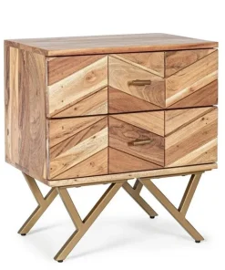 Bizzotto Comodini>COMODINO IN LEGNO - RAIDA