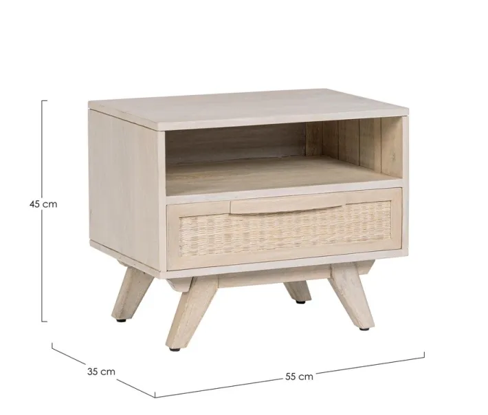 Bizzotto Comodini>COMODINO IN LEGNO - SAHANA