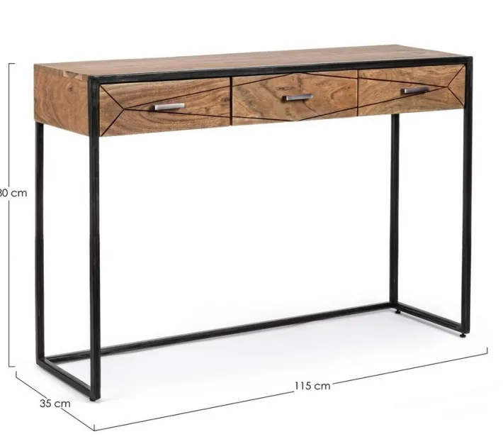 Bizzotto Consolle>CONSOLLE IN LEGNO 3 CASSETTI - EGON