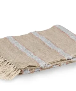Bizzotto Coperte>COPERTA JAWLA NATURALE BLU 130X170
