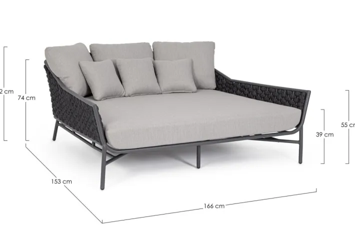 Bizzotto Daybed>DAYBED C-C EVERLY ANTR QS22/GRAPHITE