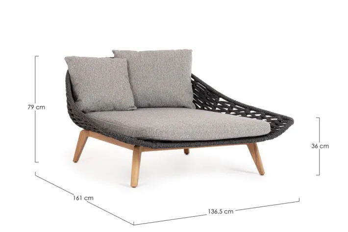 Bizzotto Daybed>DAYBED C-C TAMIRES ANTRACITE