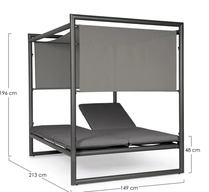 Bizzotto Daybed>DAYBED KONNOR ANTRACITE CX23
