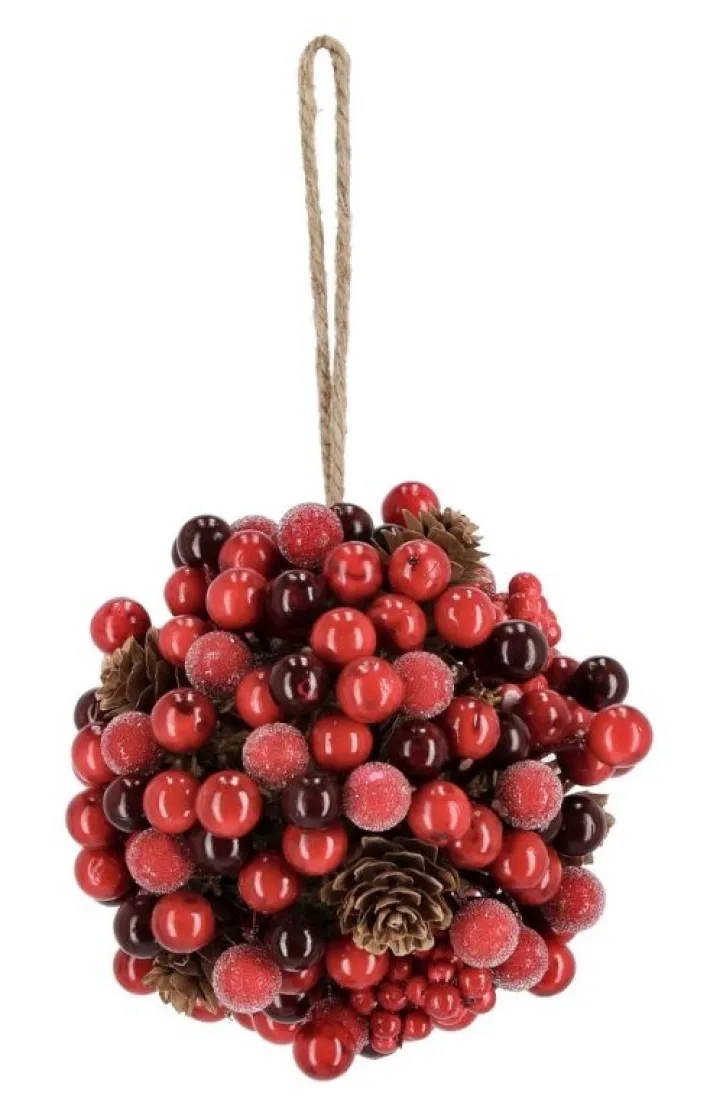 Bizzotto Oggettistica>DECOR SFERICA ELINOR BACCA ROSSO D125