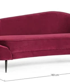 Bizzotto Divani>DIVANO IN VELLUTO COLOR WINE - SERAPHIN