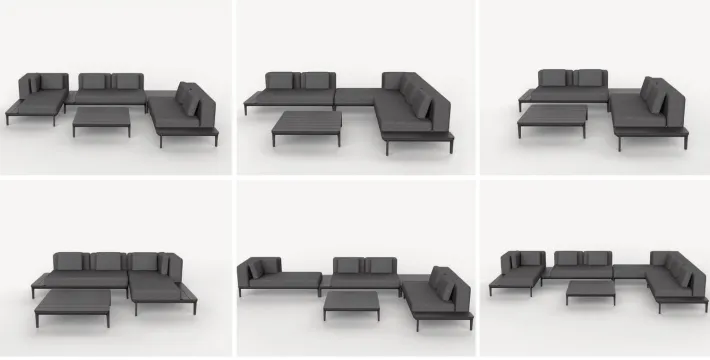 Bizzotto Divani>DIVANO LOUNGE IN ALLUMINIO ANTRACITE WG21 - MATRIX