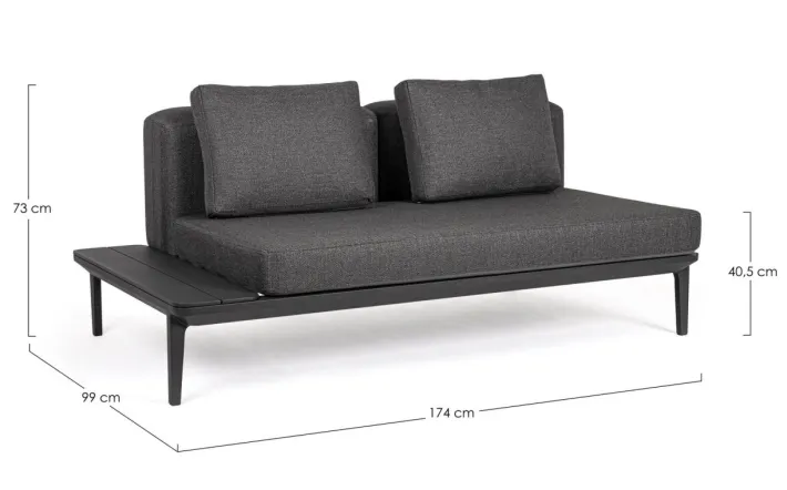 Bizzotto Divani>DIVANO LOUNGE IN ALLUMINIO ANTRACITE WG21 - MATRIX