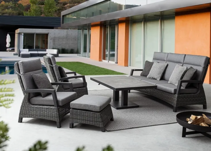 Bizzotto Divani>DIVANO RECLINABILE IN ALLUMINIO ANTRACITE JX55 - BRITTON