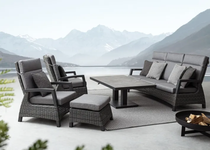 Bizzotto Divani>DIVANO RECLINABILE IN ALLUMINIO ANTRACITE JX55 - BRITTON