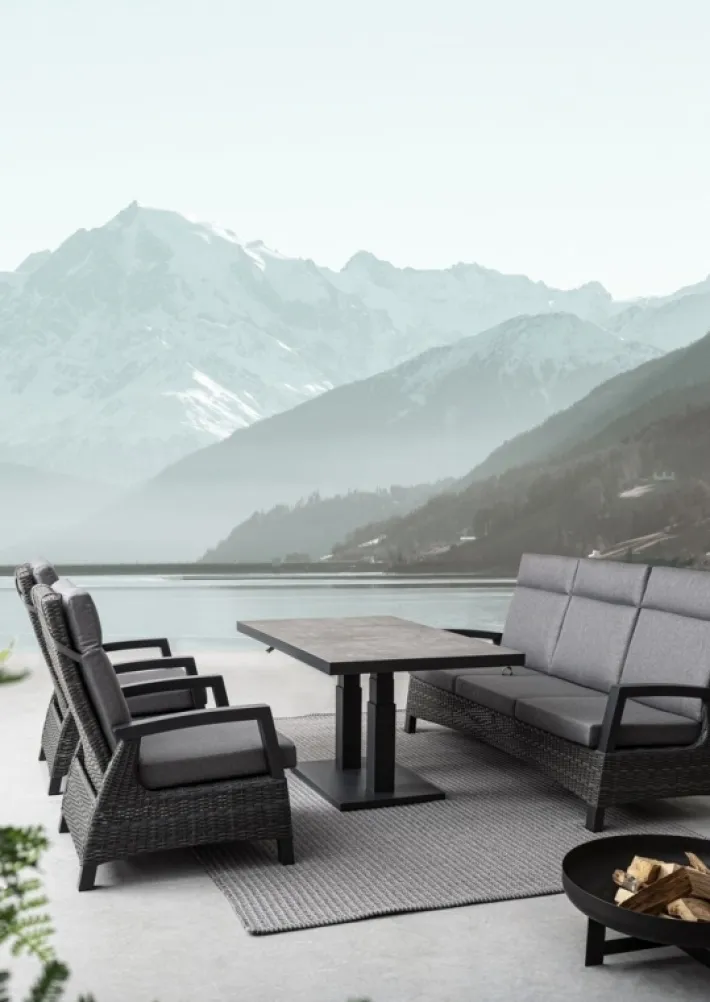 Bizzotto Divani>DIVANO RECLINABILE IN ALLUMINIO ANTRACITE JX55 - BRITTON