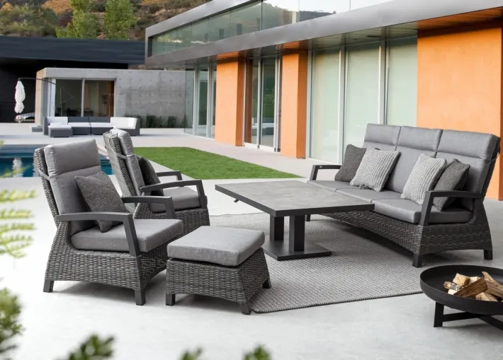 Bizzotto Divani>DIVANO RECLINABILE IN ALLUMINIO ANTRACITE JX55 - BRITTON