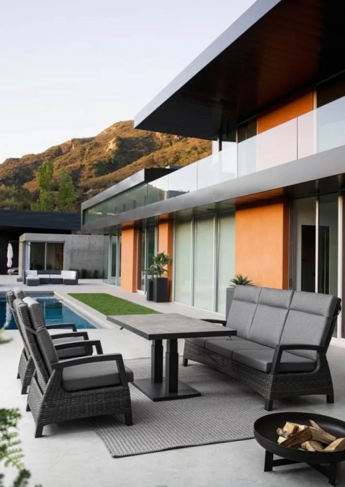 Bizzotto Divani>DIVANO RECLINABILE IN ALLUMINIO ANTRACITE JX55 - BRITTON