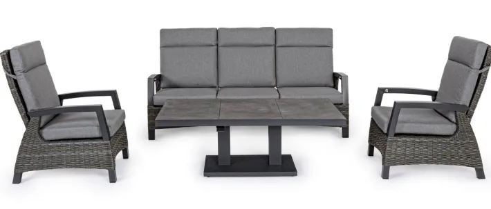 Bizzotto Divani>DIVANO RECLINABILE IN ALLUMINIO ANTRACITE JX55 - BRITTON