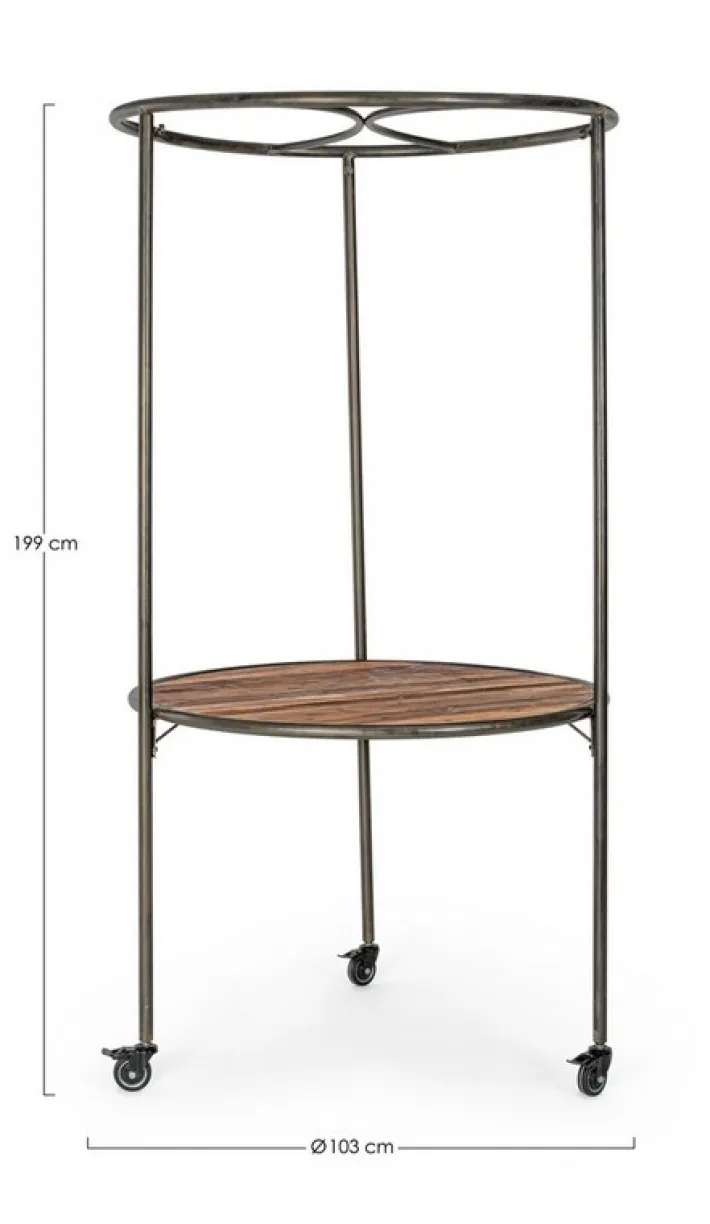 Bizzotto Carrelli Ed Espositori>ESPOSITORE IN LEGNO CON RUOTE