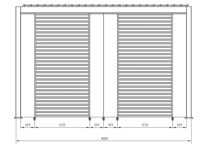 Bizzotto Pergole E Gazebo>FRANGISOLE LAT PERGOLA OCEAN 123CM BIA