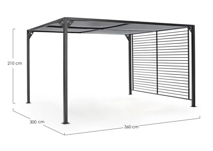 Bizzotto Pergole E Gazebo>GAZEBO IN ALLUMINIO 3X3.6 ANTRACITE LH32 - NOAH