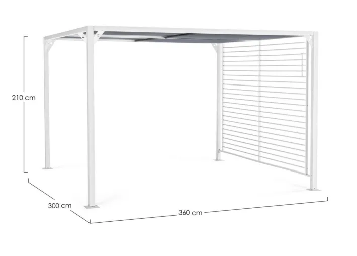 Bizzotto Pergole E Gazebo>GAZEBO IN ALLUMINIO 3X3.6 BIANCO LH30 - NOAH