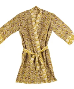 Bizzotto Accessori In Tessuto>KIMONO CHAMBERY OCRA C-FIORE ROSSO