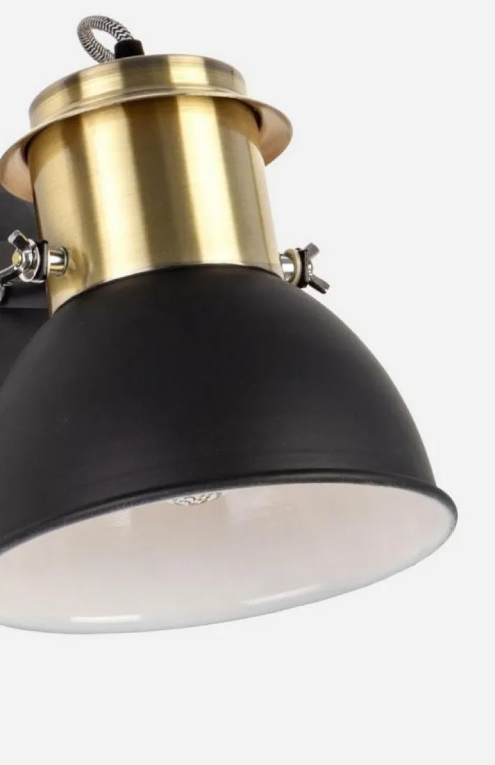 Bizzotto Lampade Da Parete>LAMPADA PARETE BROOKLYN OTTONE-NERO OP