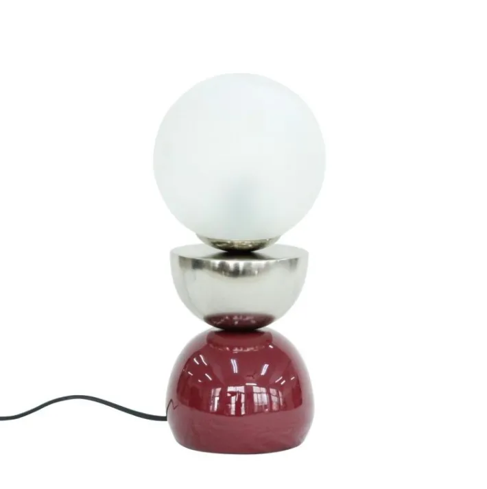 Bizzotto Lampade Da Tavolo>LAMPADA TAV. MALTON ARGENTO ROSSO H34