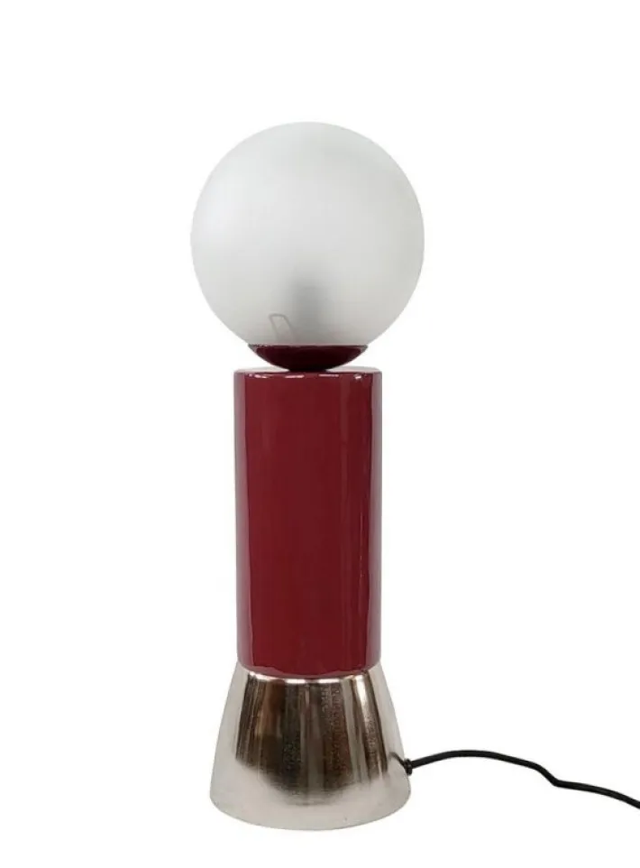 Bizzotto Lampade Da Tavolo>LAMPADA TAV. MALTON ROSSO ARGENTO H47