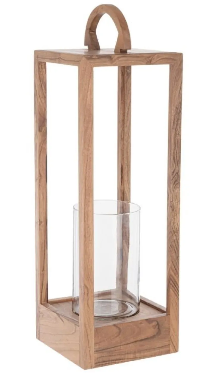 Bizzotto Lanterne>LANTERNA AIMI 1M LEGNO NATURALE H64