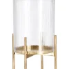 Bizzotto Lanterne>LANTERNA SIWAN RIGHE TRASP ORO H40
