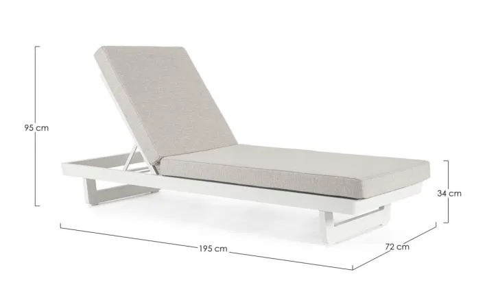 Bizzotto Lettini, Sdraio E Chaise Longue>LETTINO IN ALLUMINIO BIANCO WG20 - INFINITY