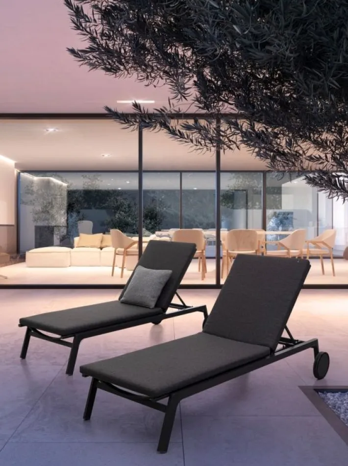 Bizzotto Lettini, Sdraio E Chaise Longue>LETTINO IN ALLUMINIO CON RUOTE ANTRACITE WG21 - JALISCO