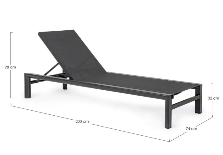 Bizzotto Lettini, Sdraio E Chaise Longue>LETTINO IN ALLUMINIO CON RUOTE ANTRACITE YK13 - SKIPPER NEW