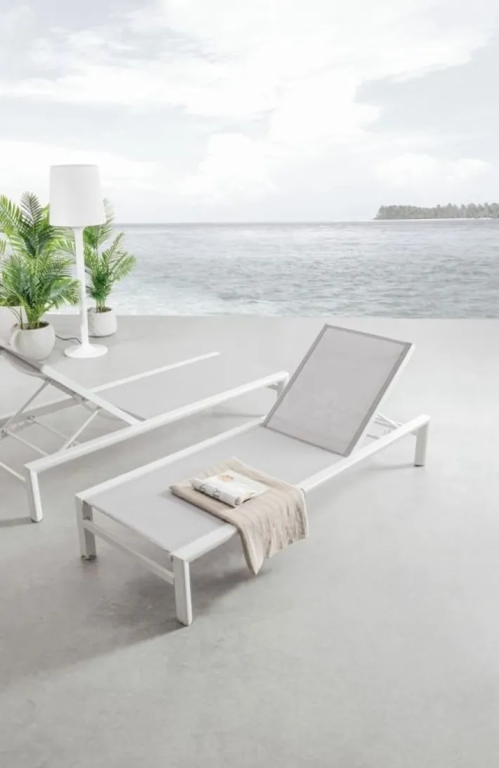 Bizzotto Lettini, Sdraio E Chaise Longue>LETTINO IN ALLUMINIO CON RUOTE BIANCO YK11 - SKIPPER NEW