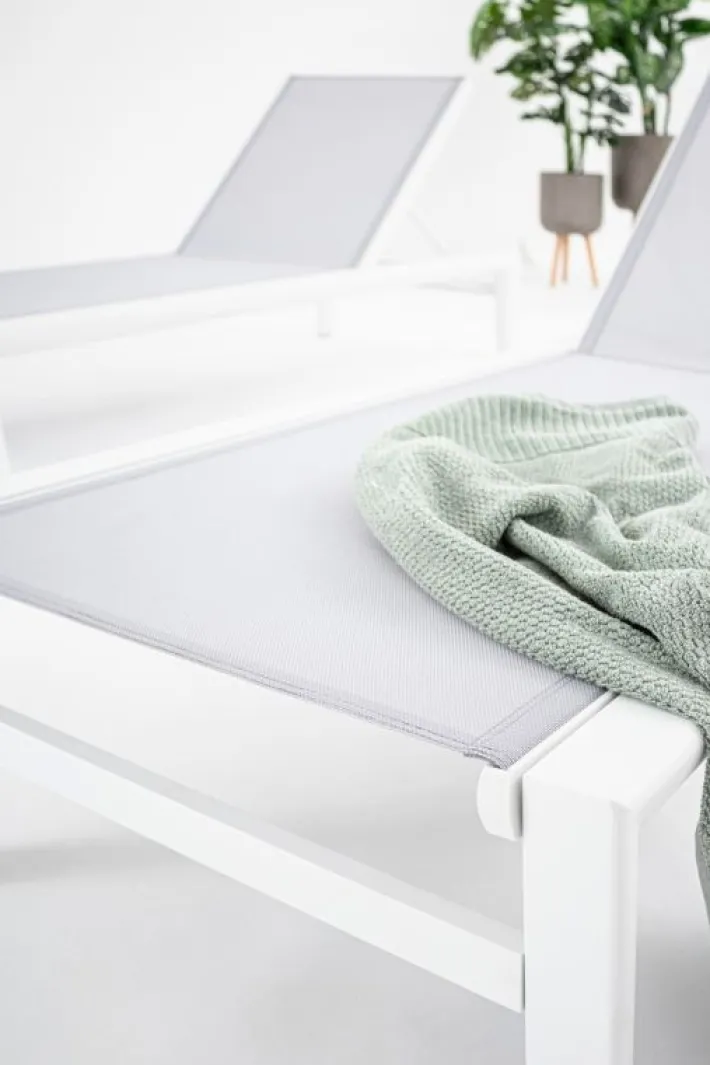 Bizzotto Lettini, Sdraio E Chaise Longue>LETTINO IN ALLUMINIO CON RUOTE BIANCO YK11 - SKIPPER NEW