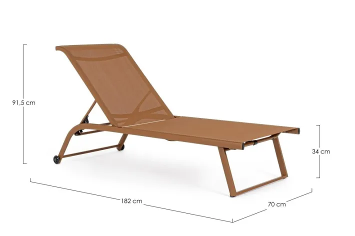 Bizzotto Lettini, Sdraio E Chaise Longue>LETTINO IN ALLUMINIO PECAN - TAYLOR
